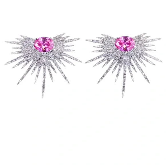 The Kamaly Starburst Zircon Earrings - Picture 3 of 7
